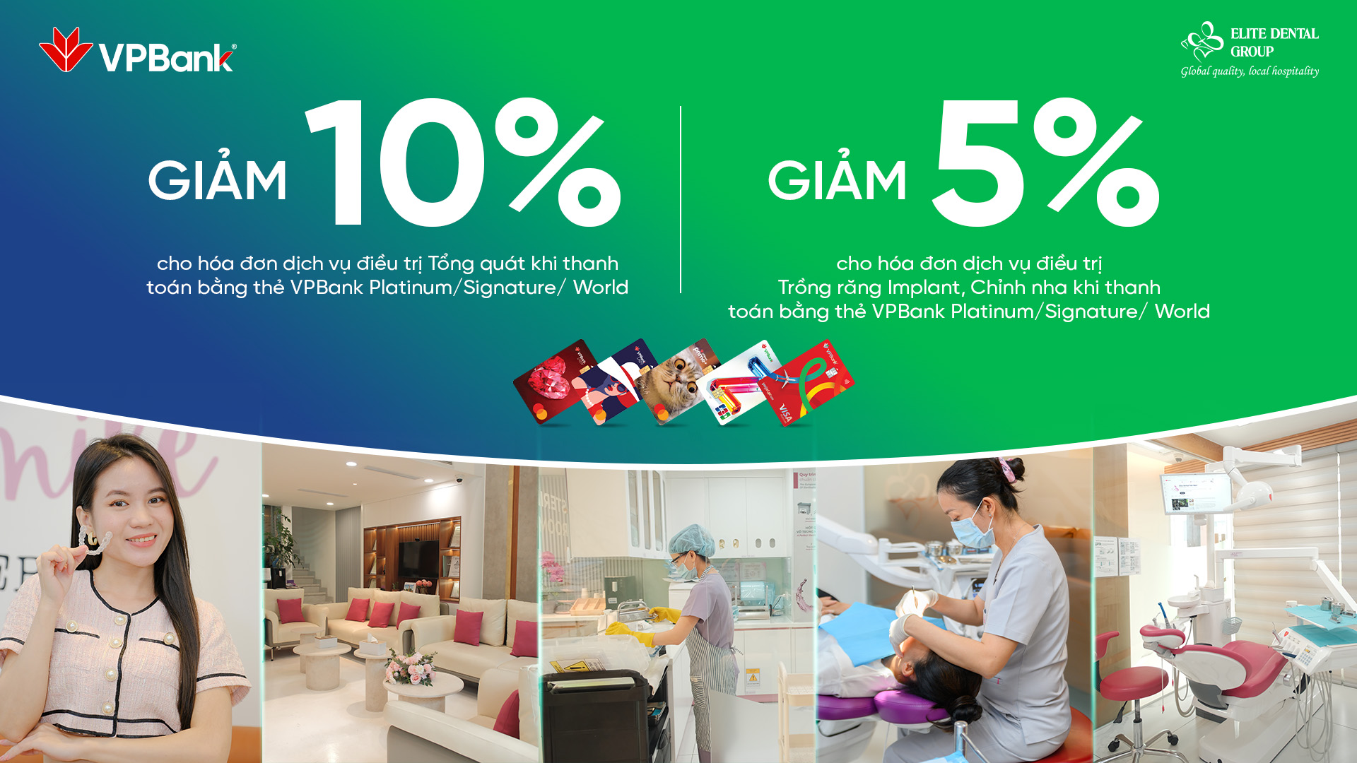 Ưu đãi chi tiêu thẻ VPBank tại Elite Dental Việt Nam