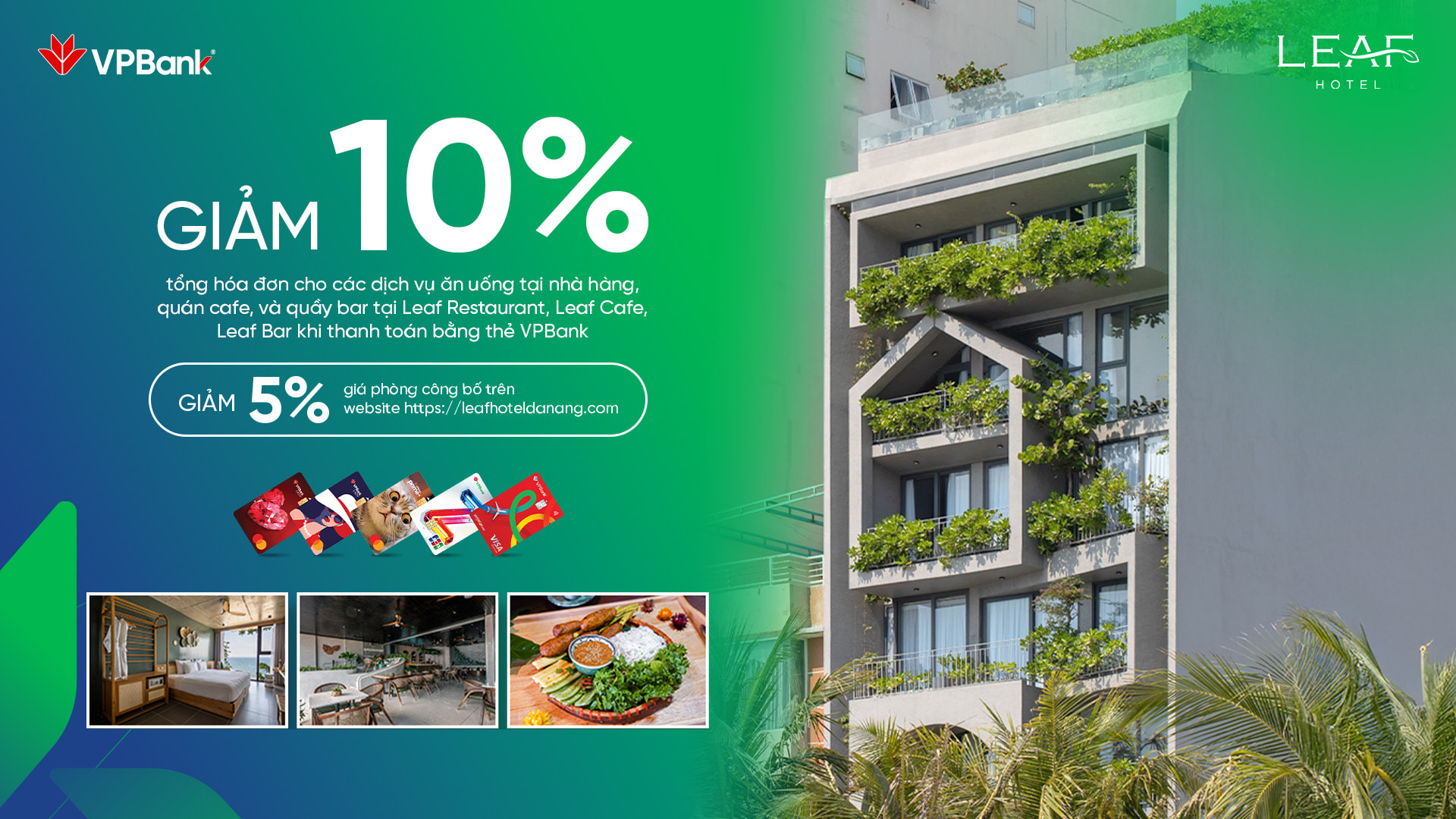 Ưu đãi chi tiêu thẻ VPBank tại Leaf Hotel Danang
