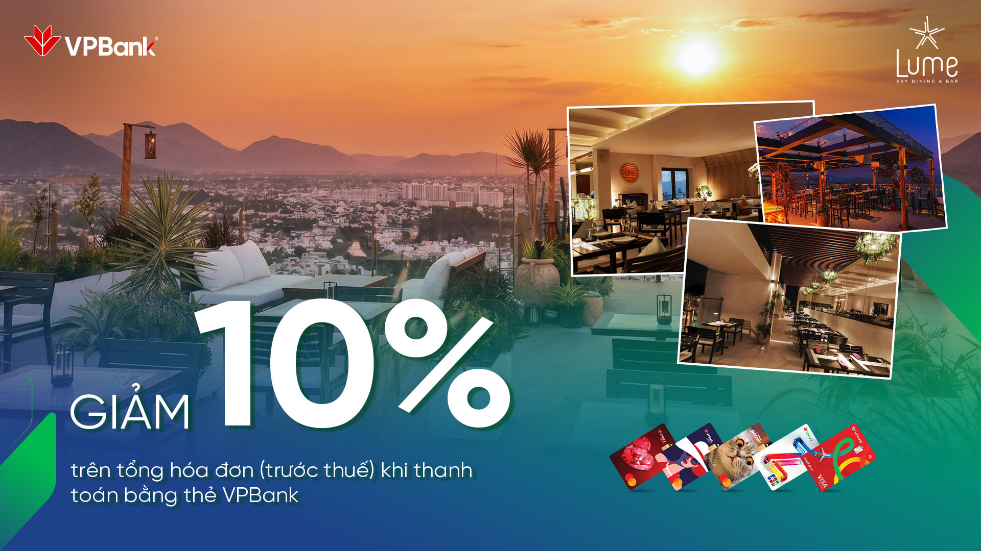 Ưu đãi chi tiêu thẻ VPBank tại Lume Sky Dining