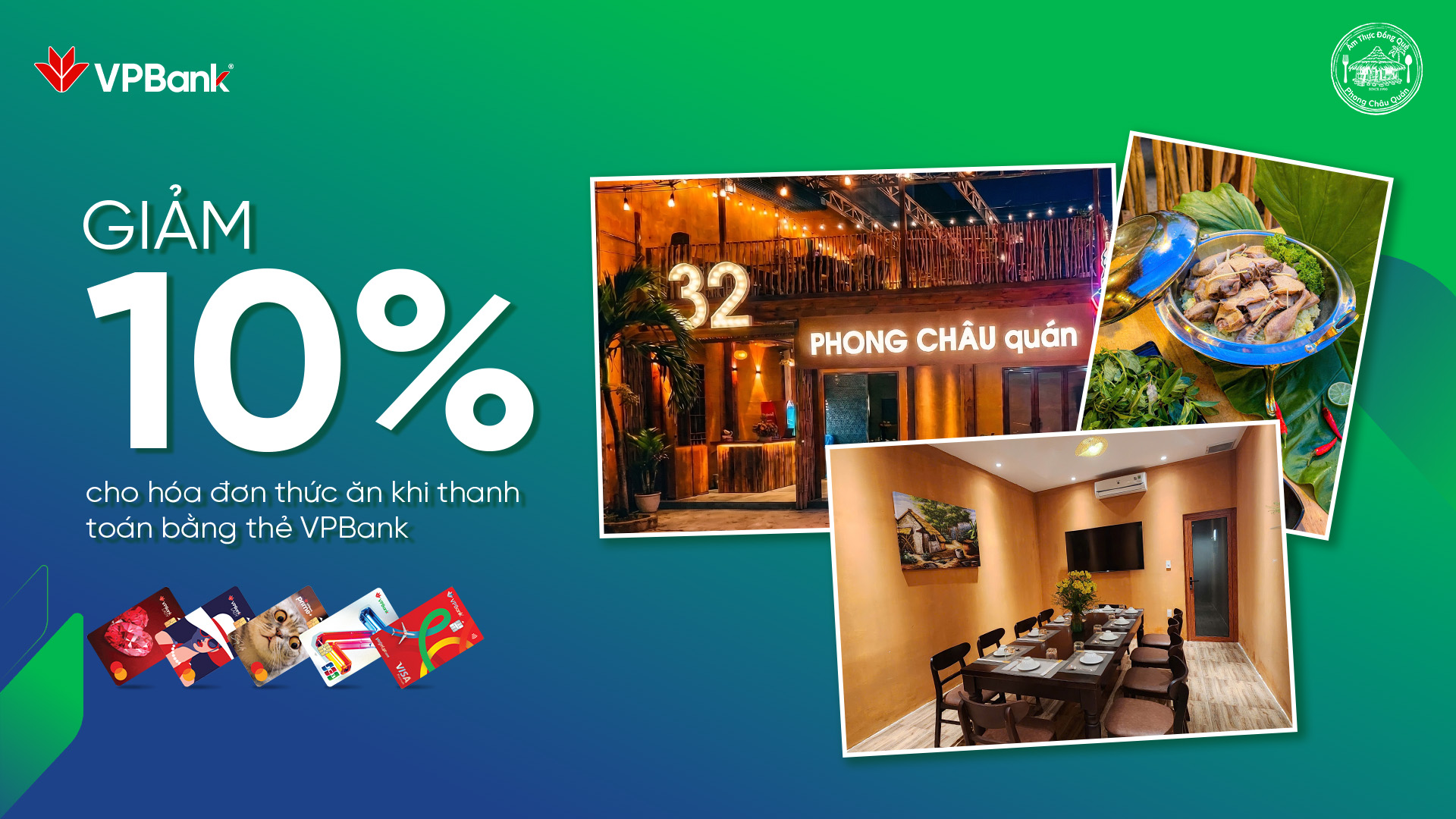Ưu đãi chi tiêu thẻ VPBank tại Phong Châu Quán