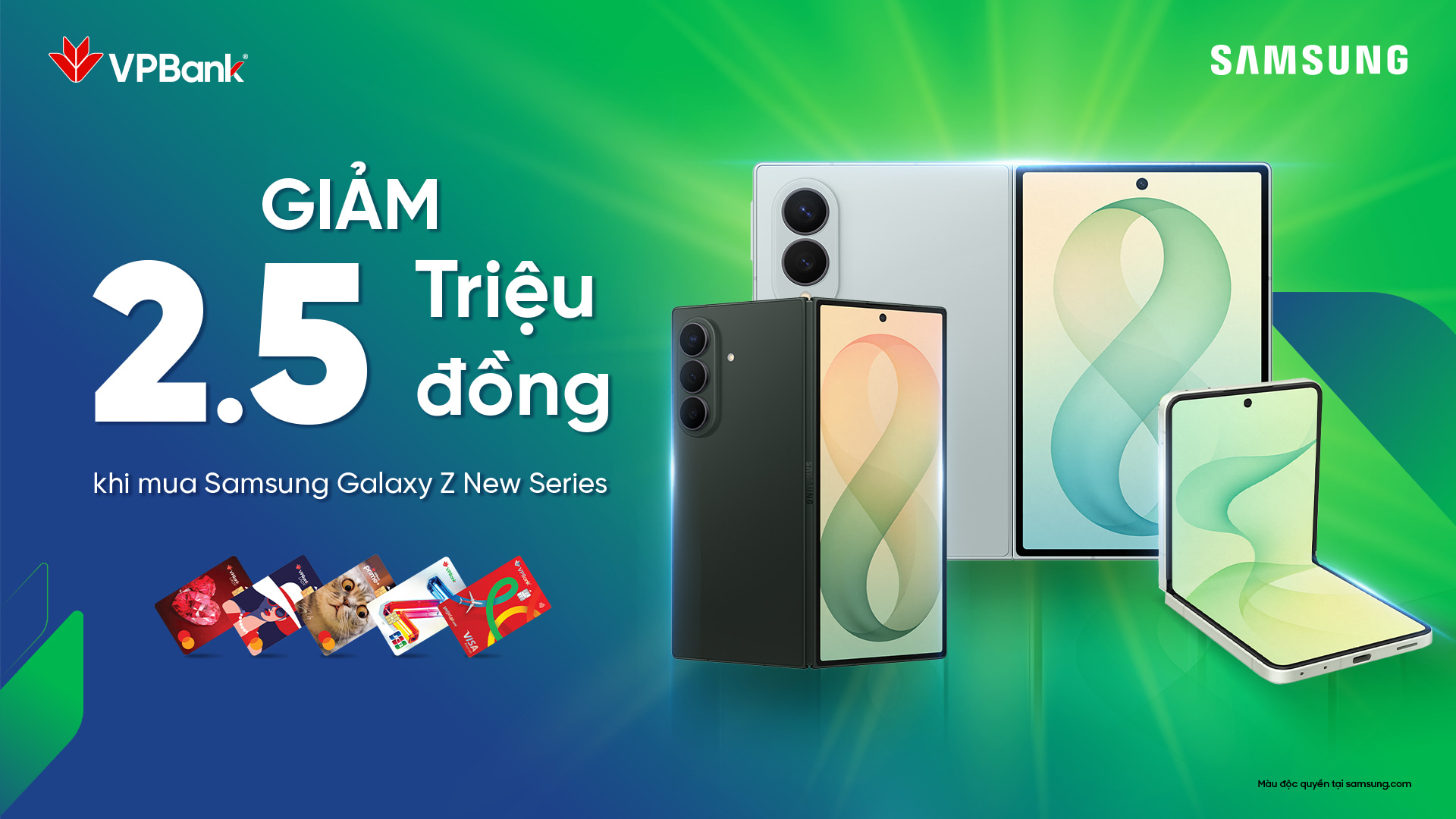 Lên đời Samsung Galaxy Z Series thế hệ mới - Ưu đãi đến 2.5 triệu với thẻ tín dụng VPBank tại Samsung.com