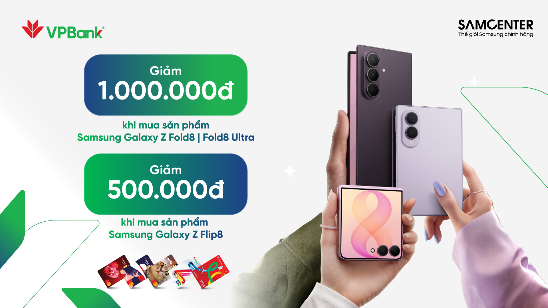 Ưu đãi chi tiêu thẻ tín dụng VPBANK tại SamCenter khi mua Samsung Galaxy Z New Series