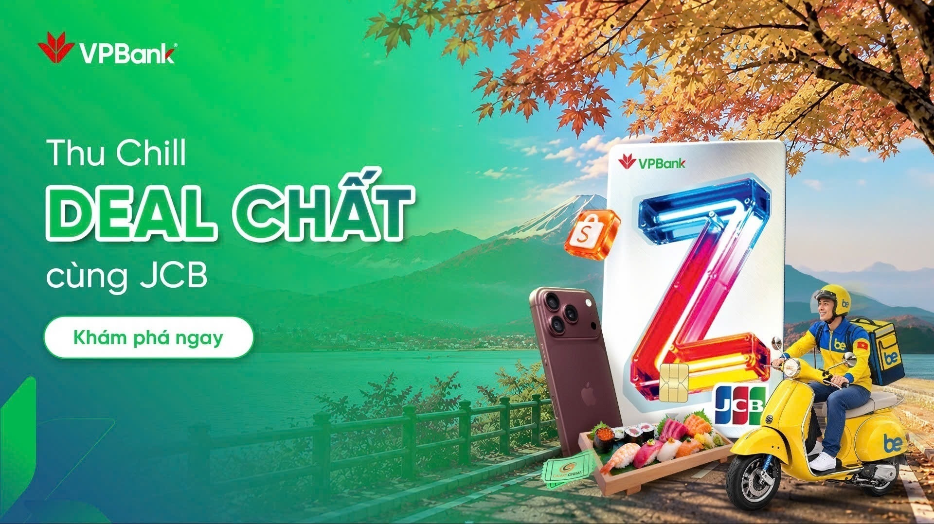 THẺ VPBANK Z JCB: MỞ KHÓA ĐẶC QUYỀN SỐNG CHUẨN NHẬT – ƯU ĐÃI ĐẾN 50% DU LỊCH, MUA SẮM, ẨM THỰC & CHĂM SÓC SỨC KHỎE