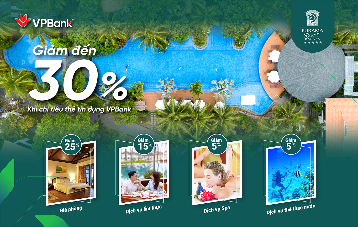 Giảm đến 30% cho chủ thẻ tín dụng VPBank tại Furama Resort Đà Nẵng
