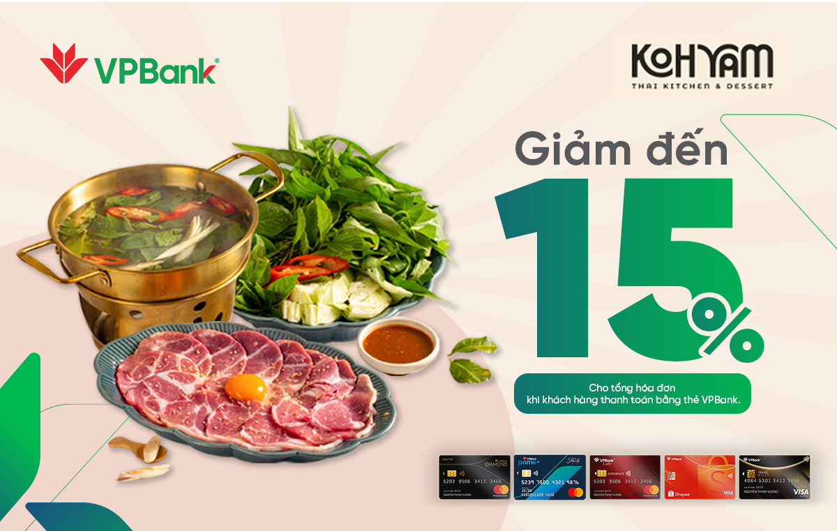 Ưu đãi chi tiêu thẻ VPBank tại bếp Thái Koh Yam