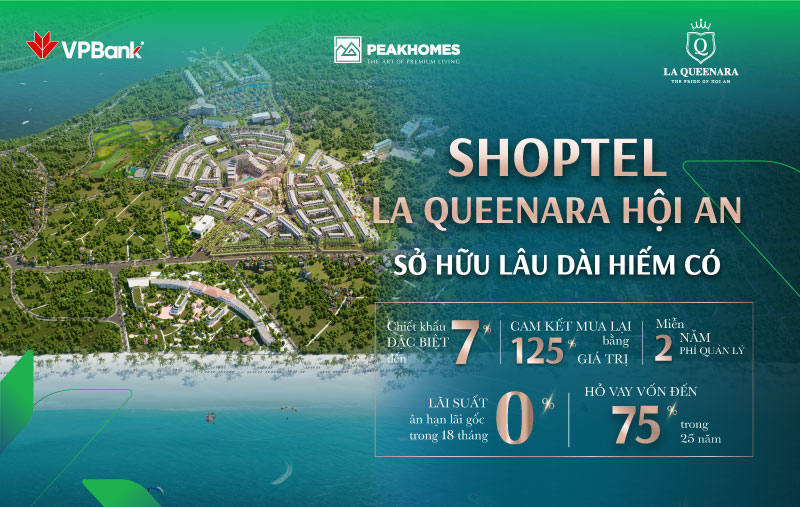 Ưu đãi trả góp 0% lãi suất lên đến 18 tháng khi mua bất động sản thuộc dự án La Queenara Hội An
