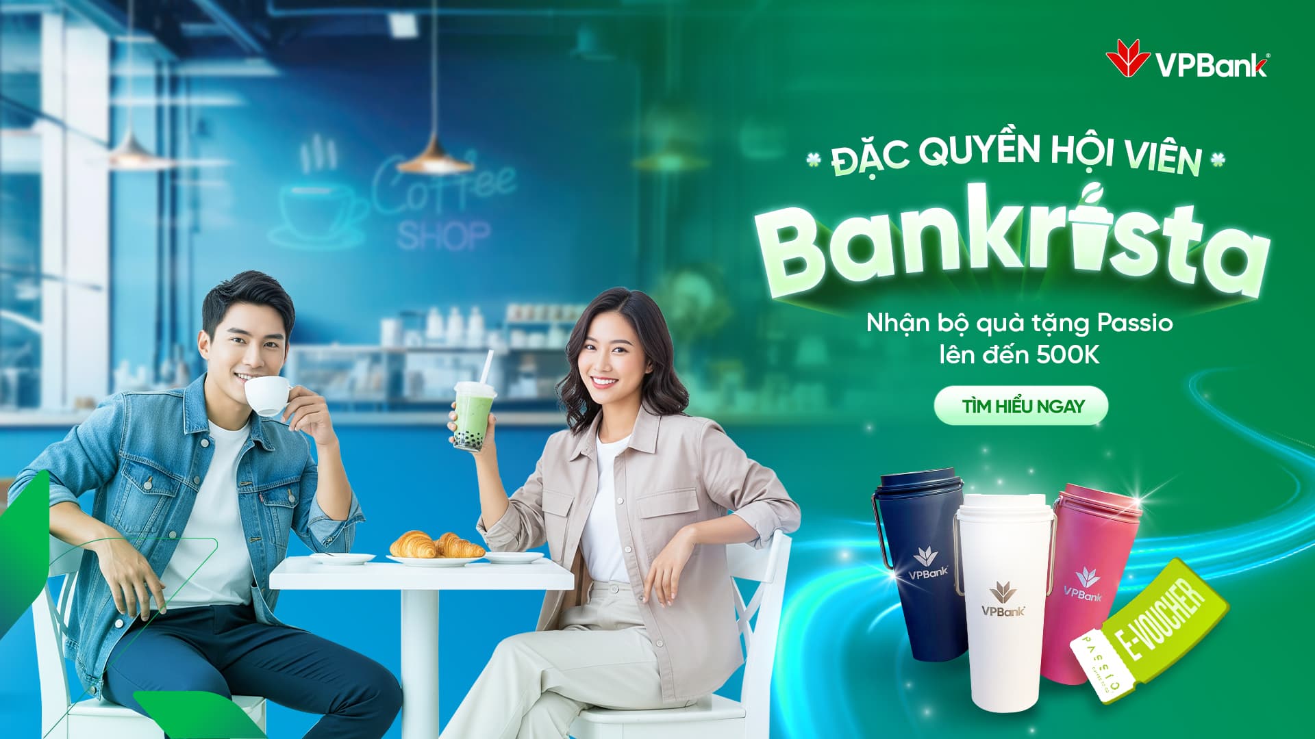 VPBank kết hợp Passio Coffee: Tặng bình giữ nhiệt 500.000Đ & Đặc quyền giảm giá "dài hơi" đến năm 2026