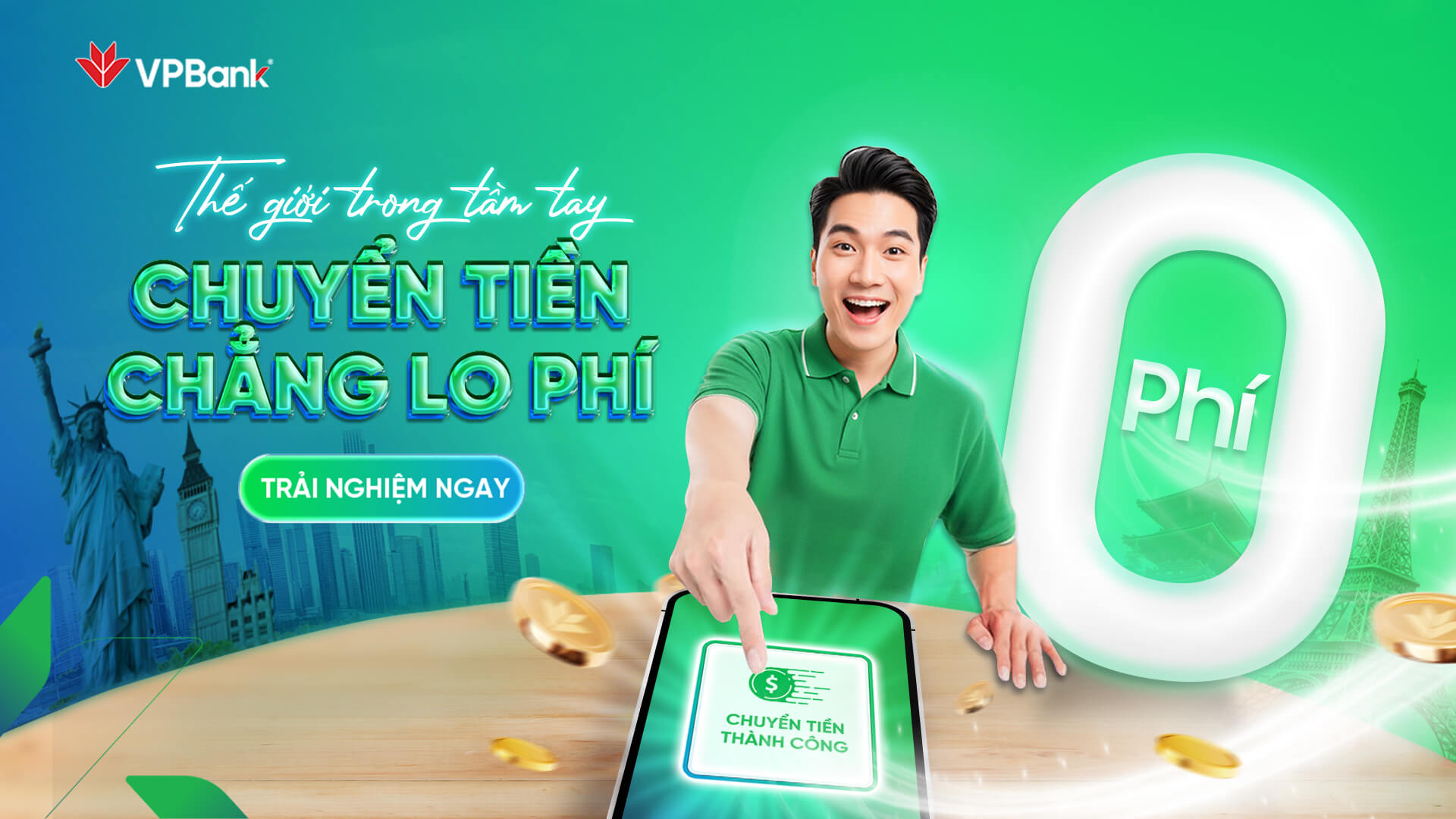 Chuyển tiền quốc tế 0 phí, nhẹ như không khí