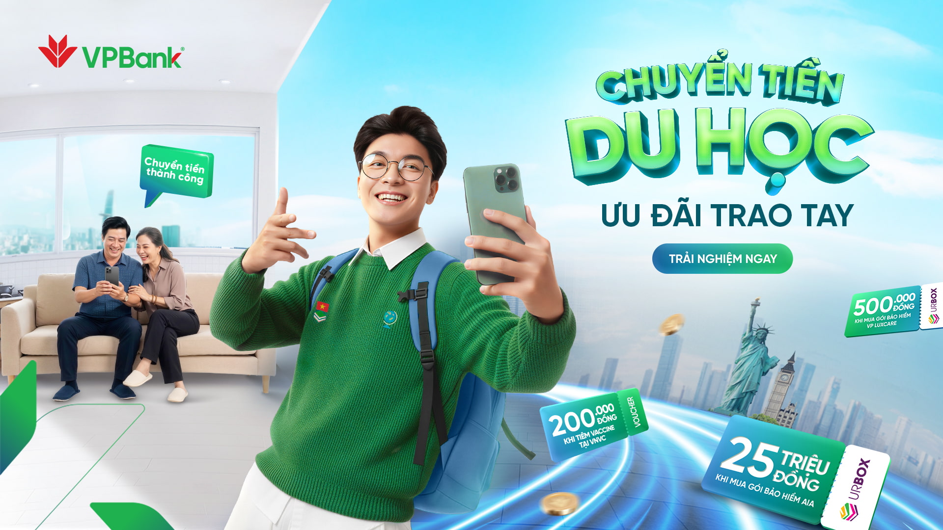 Ưu đãi nhận quà tặng lên đến 25 triệu đồng khi chuyển tiền du học tại VPBank