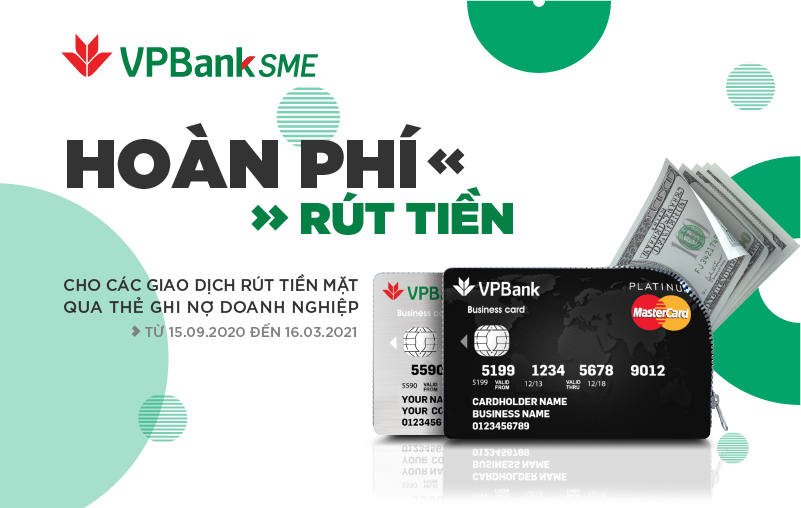 Hoàn phí rút tiền cho các giao dịch rút tiền mặt qua thẻ ghi nợ doanh nghiệp