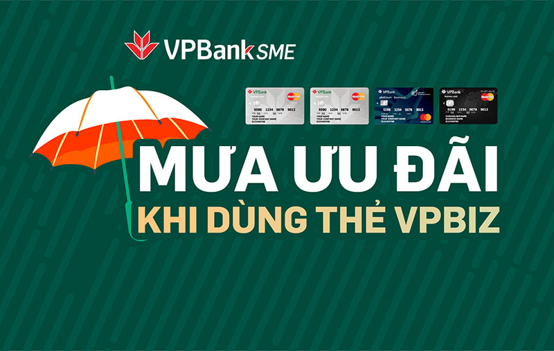 Mưa ưu đãi thẻ tín dụng doanh nghiệp VPBIZ cuối năm 2019