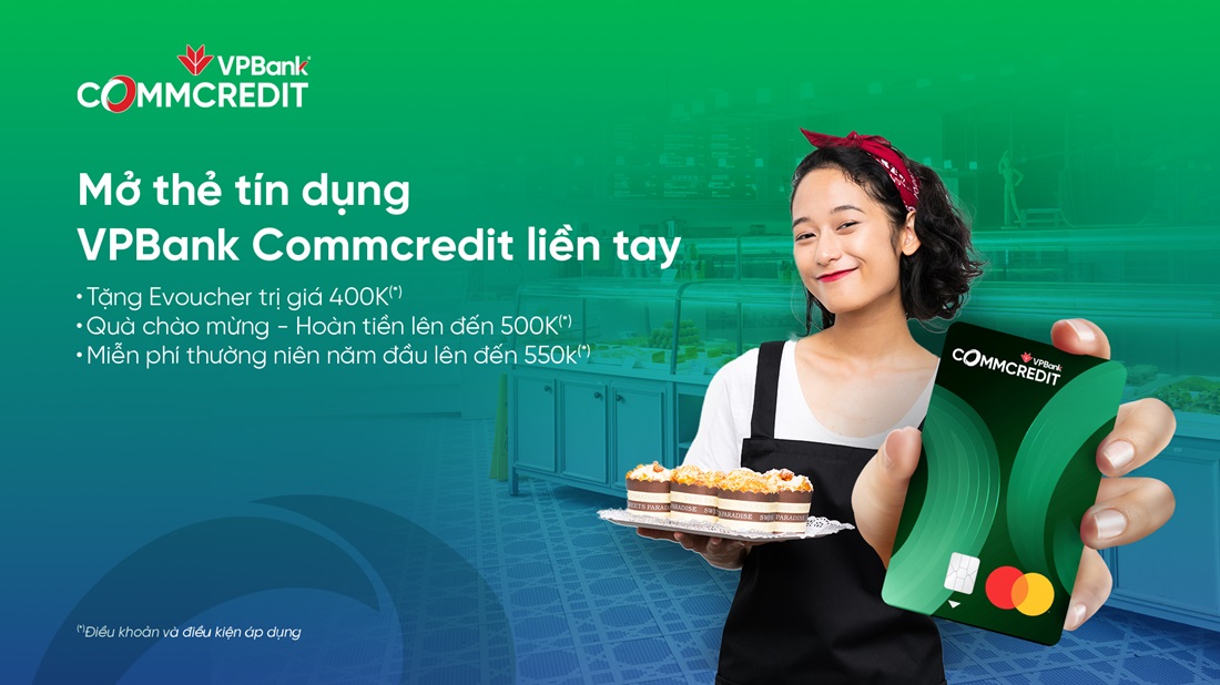 Mở thẻ VPBank CommCredit Mastercard, nhận siêu ưu đãi đón mùa kinh doanh cao điểm