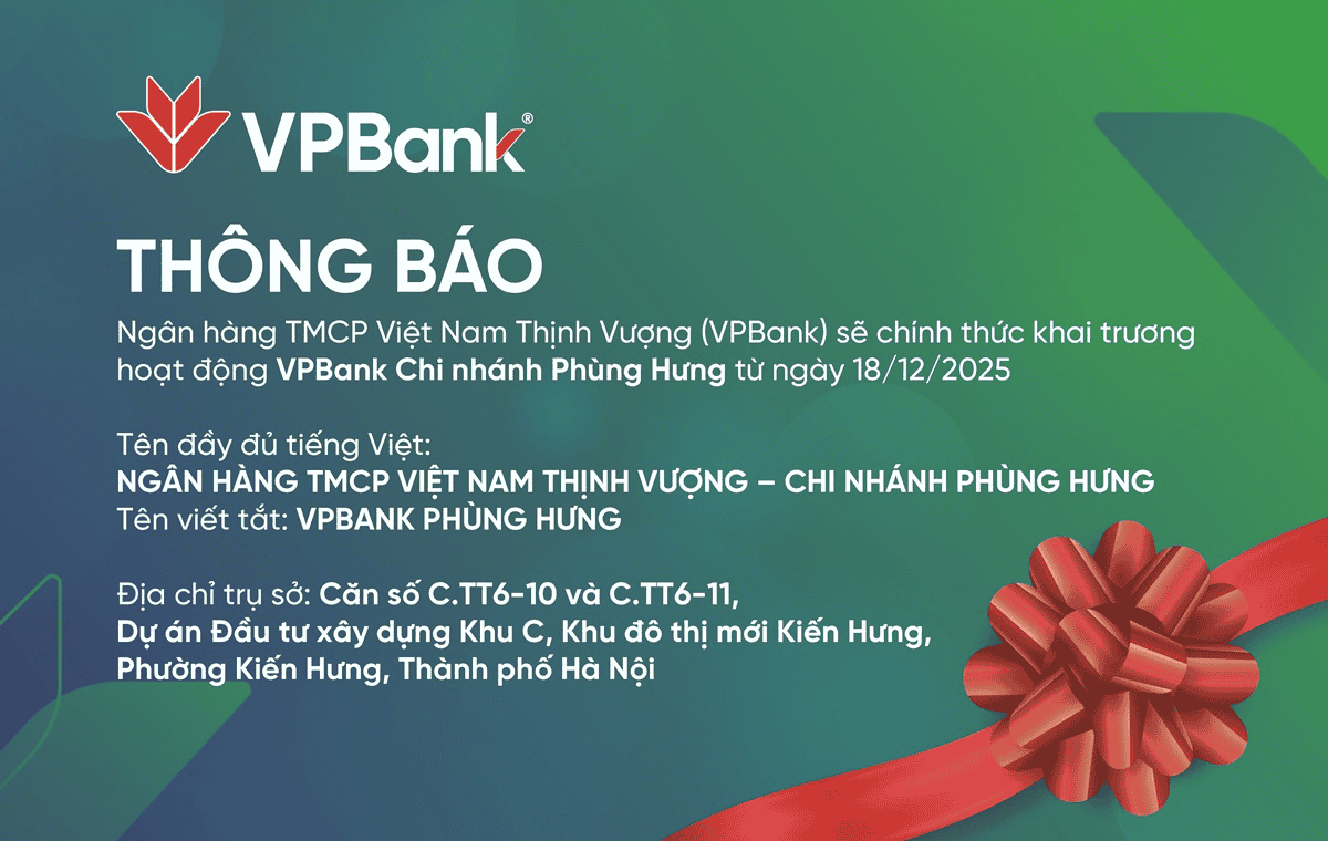 Bố cáo khai trương chi nhánh Phùng Hưng