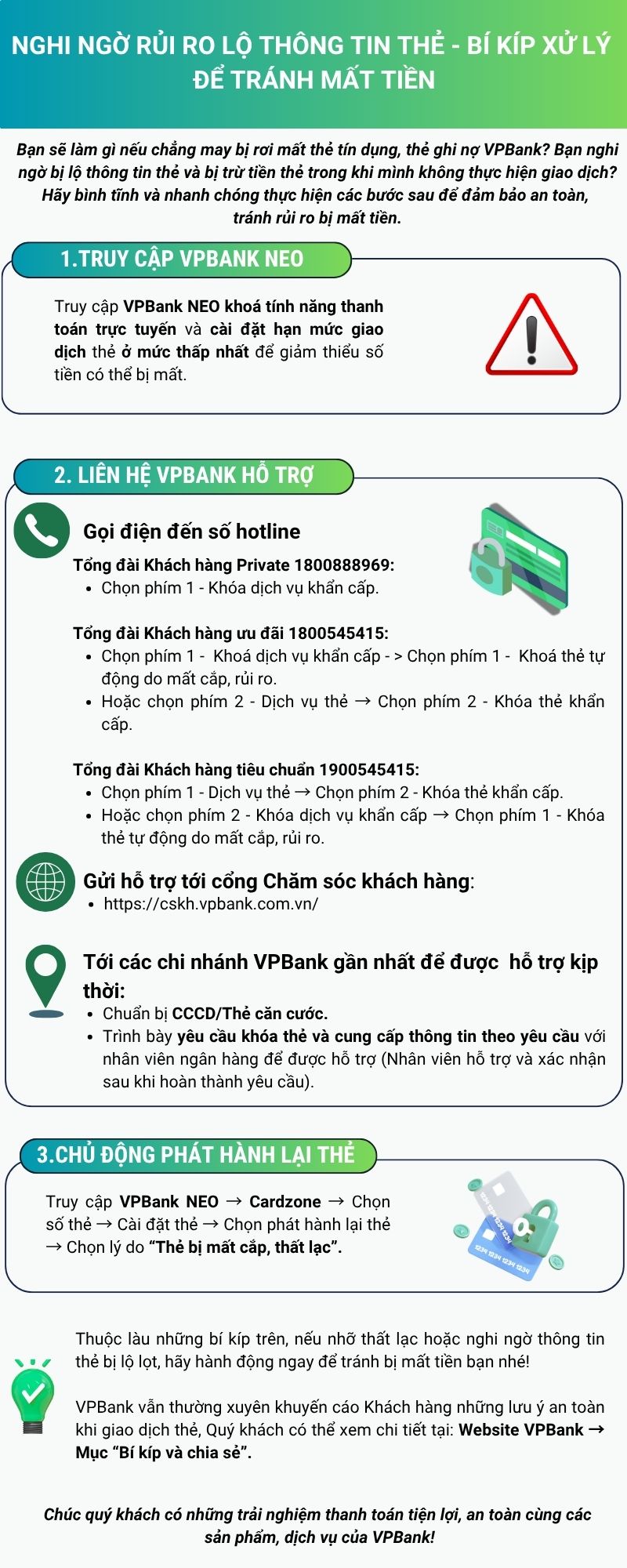 Nghi ngờ rủi ro lộ thông tin thẻ - Bí kíp xử lý để tránh mất tiền