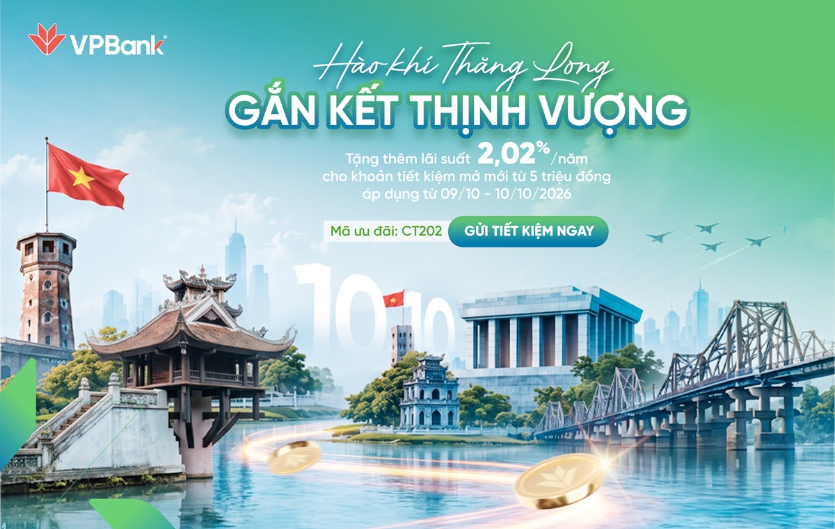 Chương trình ưu đãi tiết kiệm nhân dịp ngày 10/10 “Hào khí Thăng Long – gắn kết Thịnh Vượng”