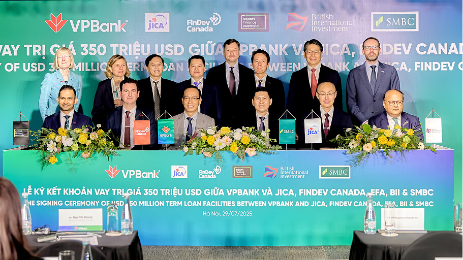 VPBank cùng SMBC, BII, EFA, FINDEV CANADA và JICA công bố khoản vay hợp vốn trị giá 350 triệu USD nhằm thúc đẩy phát triển bền vững tại Việt Nam